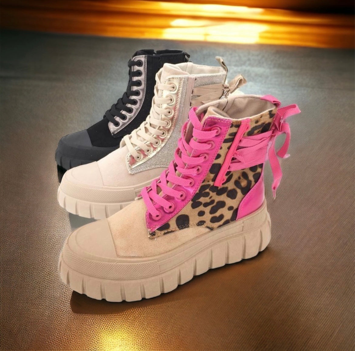 Boots glitter cheeta