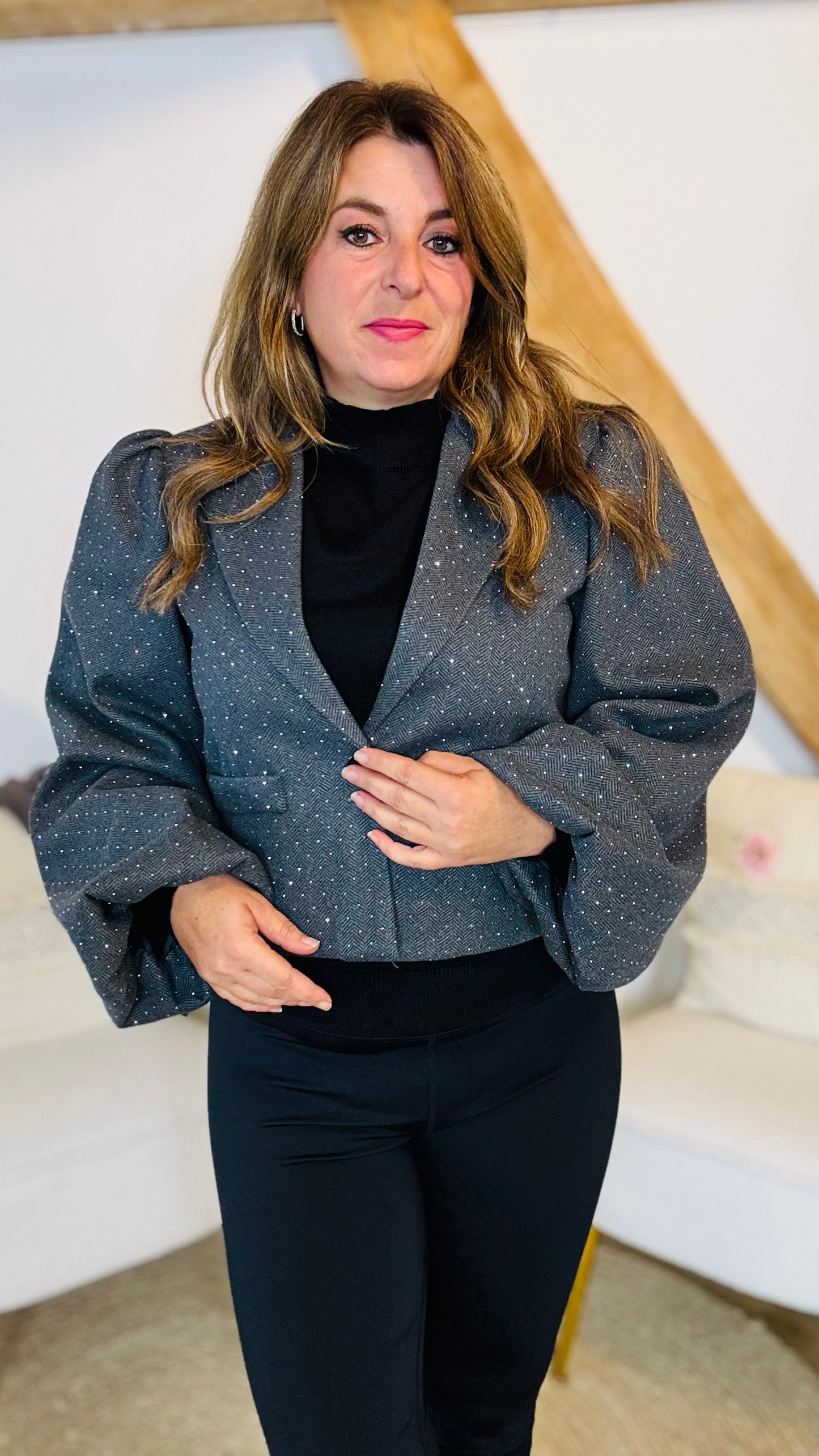 Kira strass puff blazer
