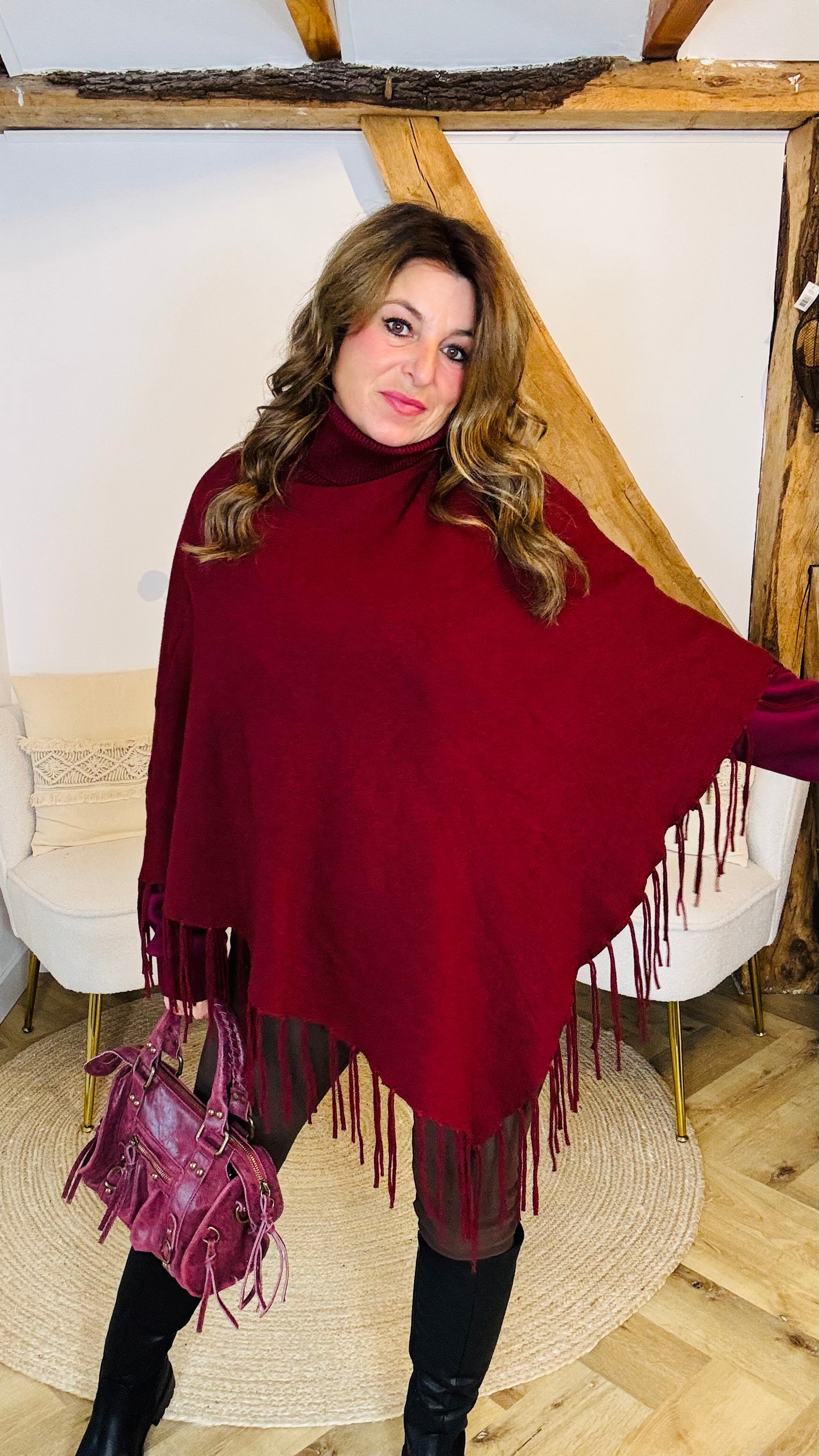 Poncho vest franjes
