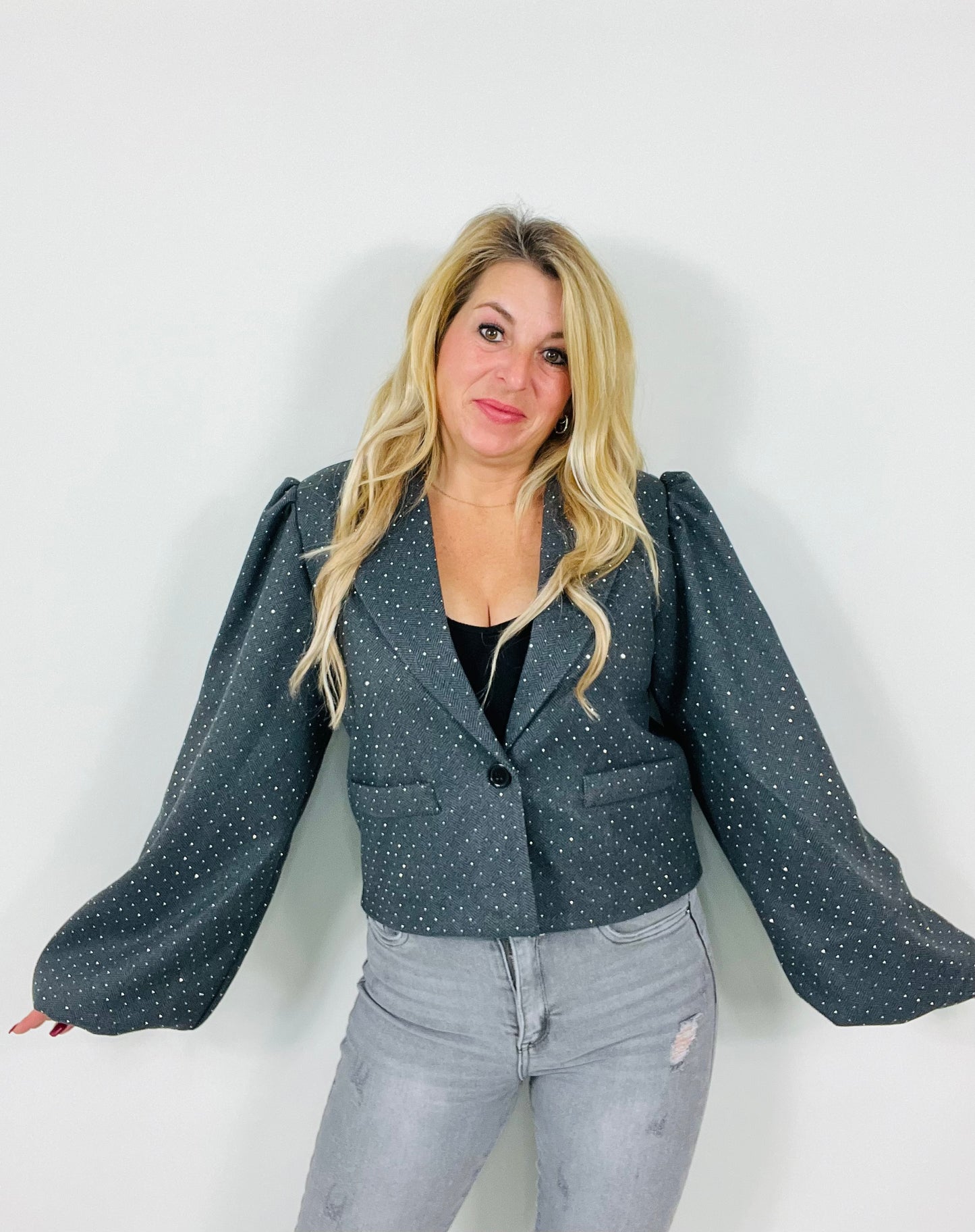 Kira strass puff blazer