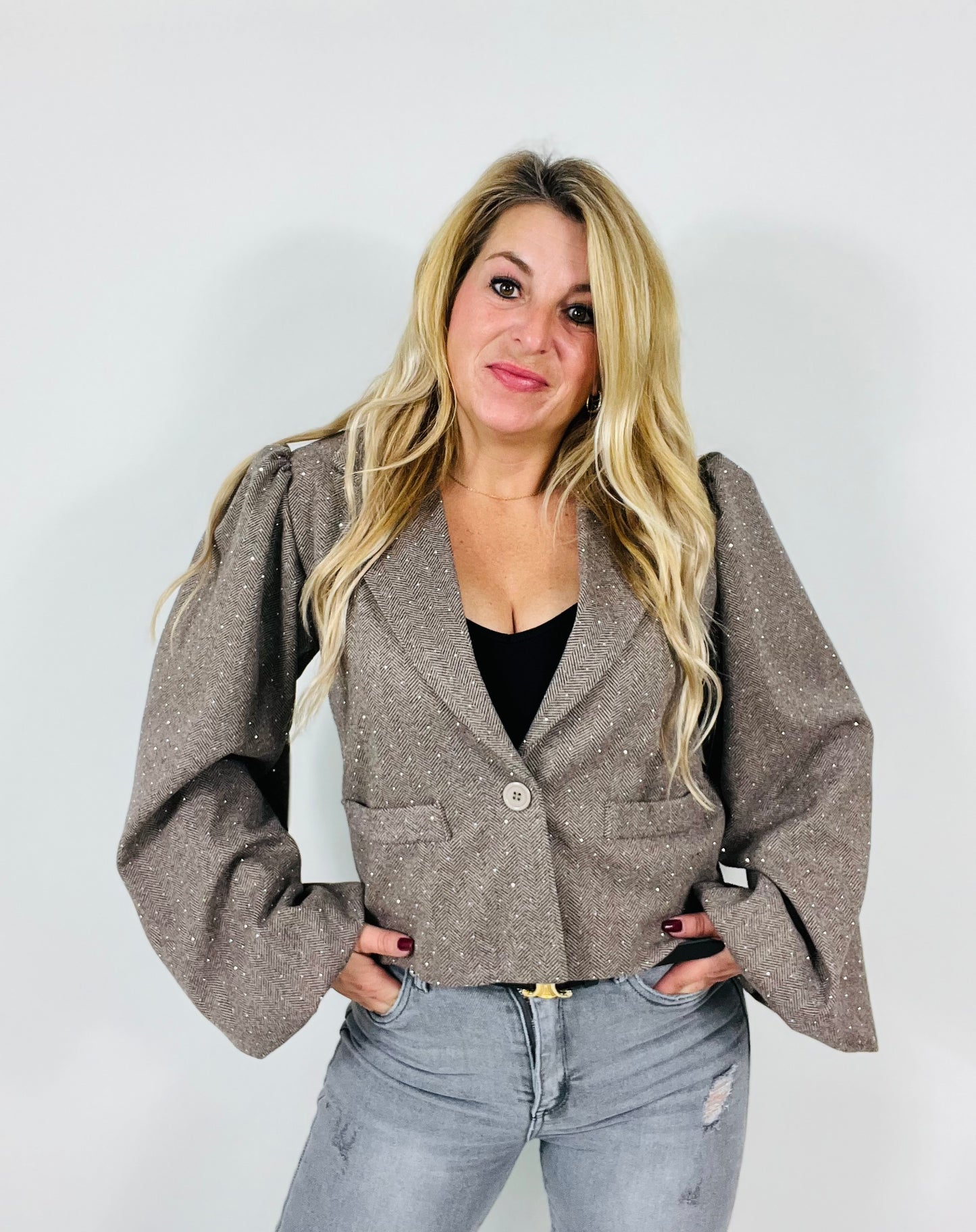 Kira strass puff blazer