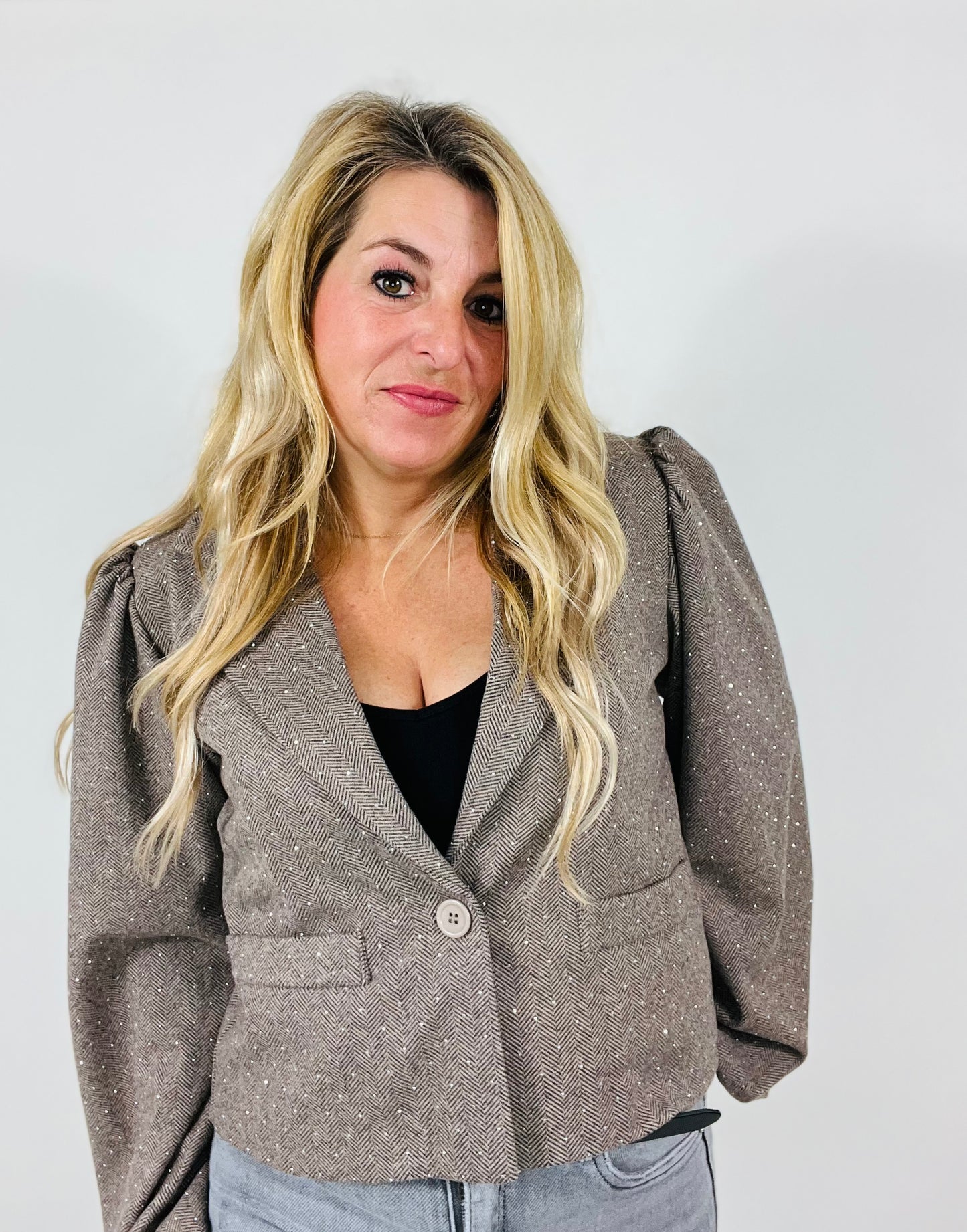 Kira strass puff blazer