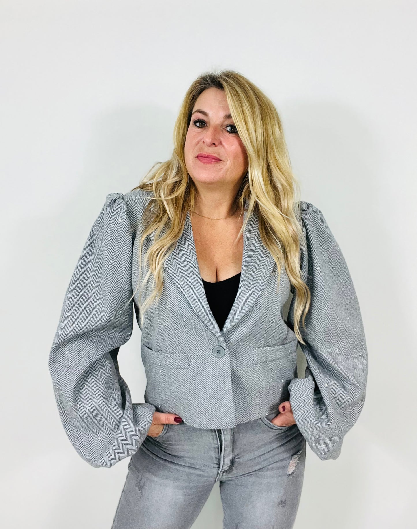 Kira strass puff blazer
