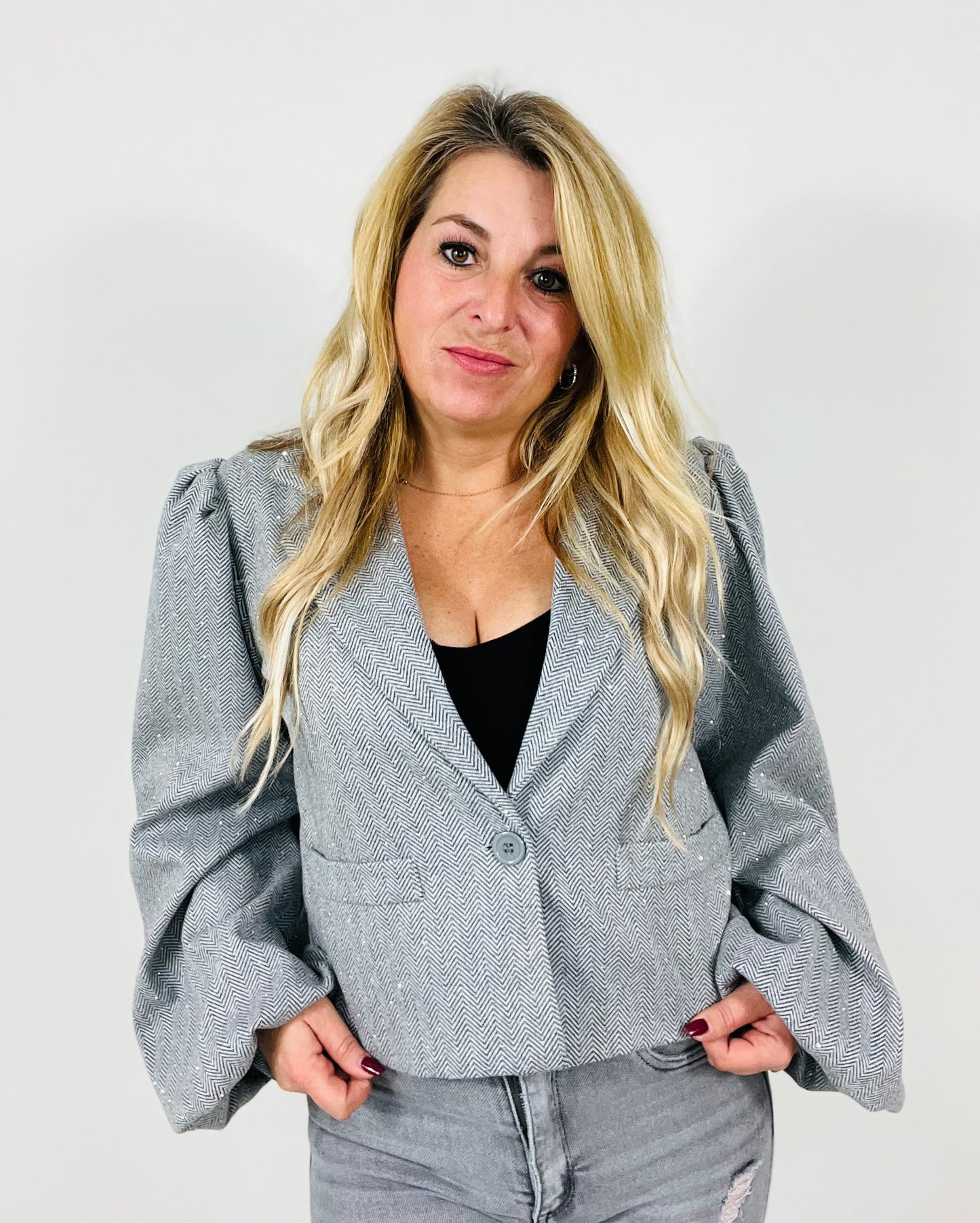 Kira strass puff blazer