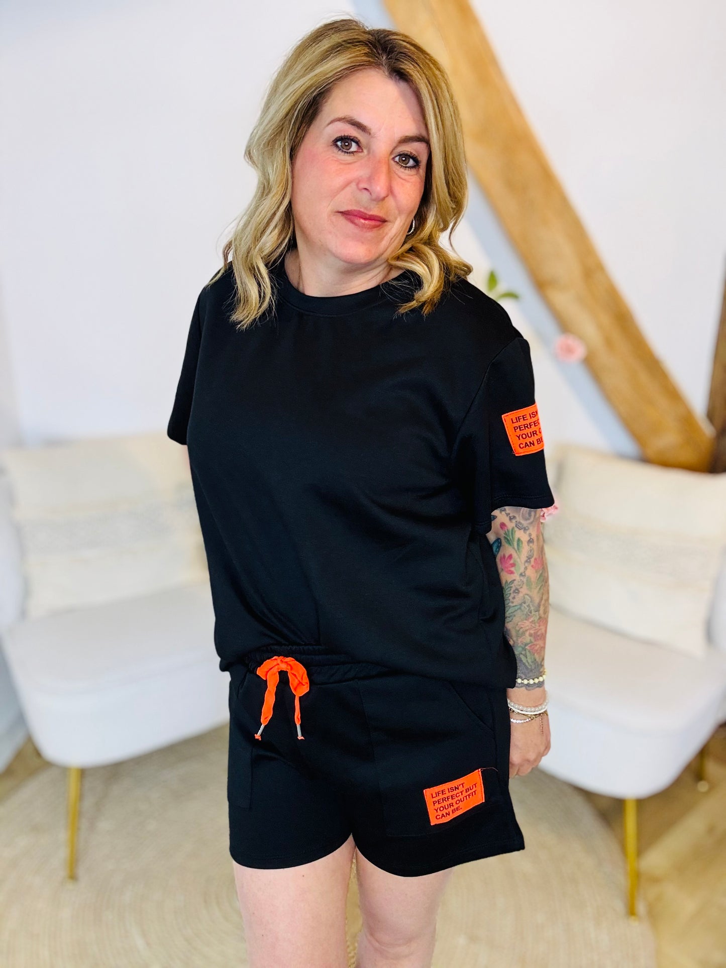 Set T-shirt & short orange label