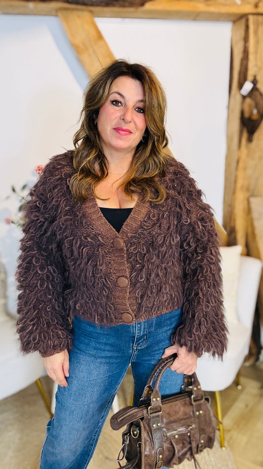 Fluffy gebreide vest