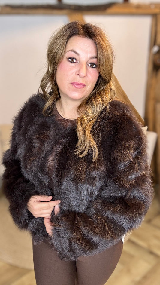 Fur jacket bruin