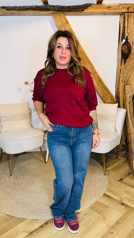 Wide leg stretch jeans
