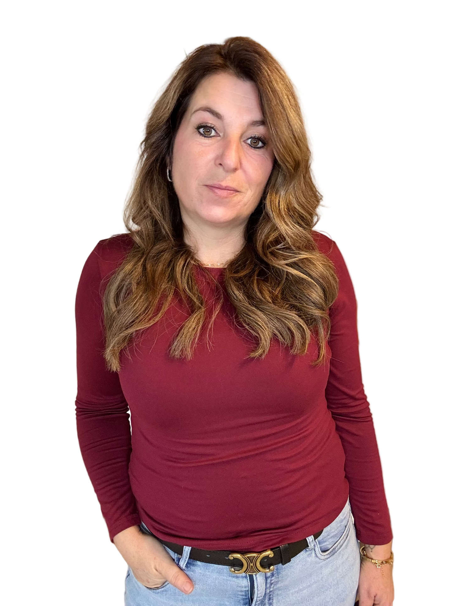 Basic long sleeve Burgundy