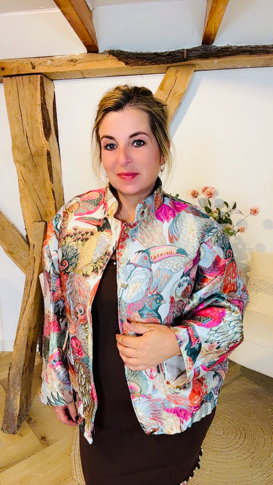 Multicolor Jacquard bomber jas